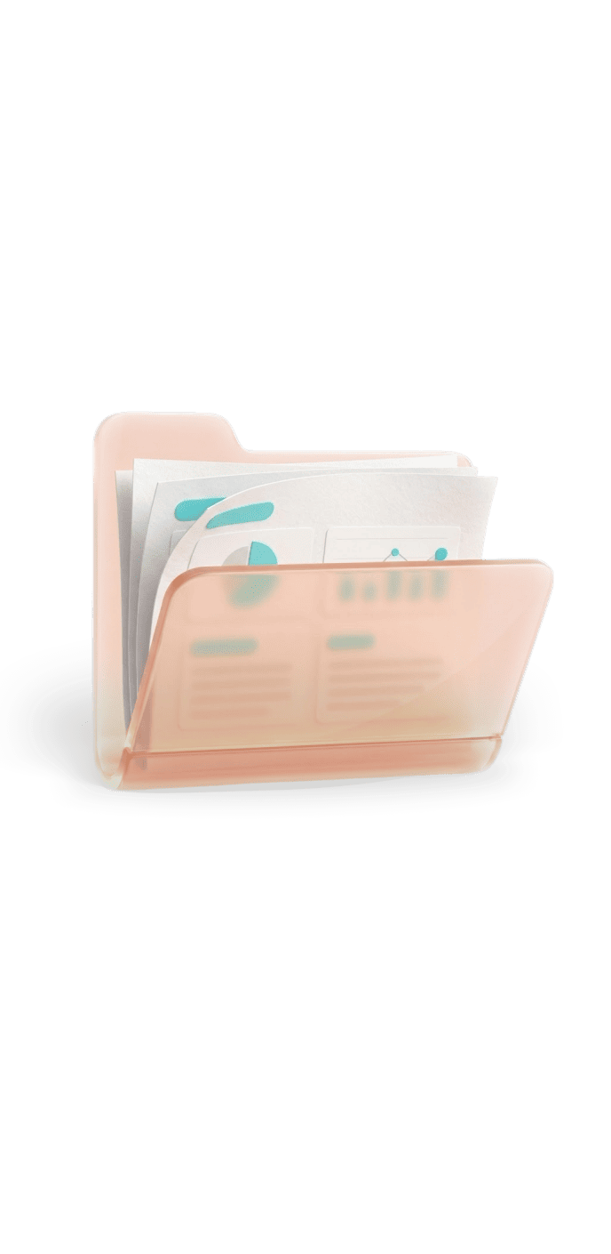 Detailed marketing reports and transparent documentation in a folder